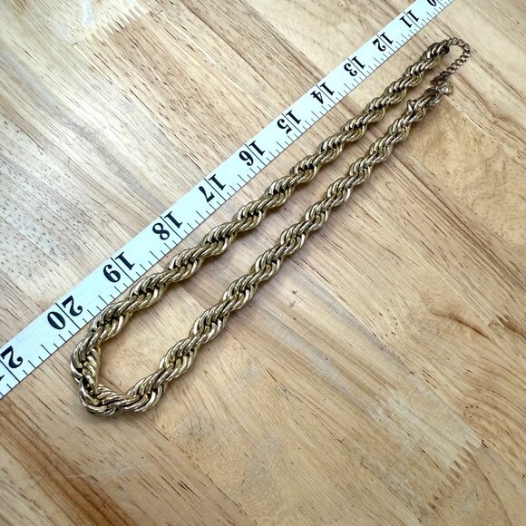 Monet Gold-Tone Chunky Rope Chain Necklace With Adjustable Clasp - Picture 4 of 12